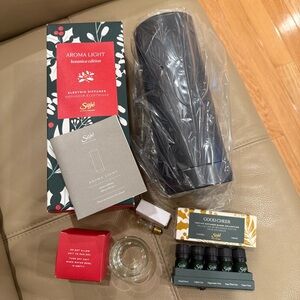 NEW IN BOX - SAJE Ambient Electric Diffuser w/ 5 Scents Set. Holiday Edition.